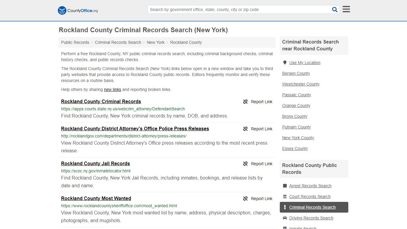 Criminal Records Search - Rockland County, NY (Arrests ...