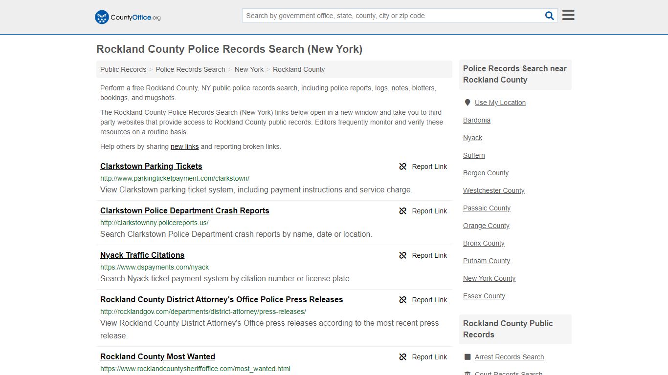 Police Records Search - Rockland County, NY (Accidents ...